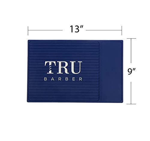 Tru Barber Organizer Mat 14   X 9    (Blue) Flexible Pvc Station Mat, Professional Mat, Salon And Barbershop Work Station Pads,