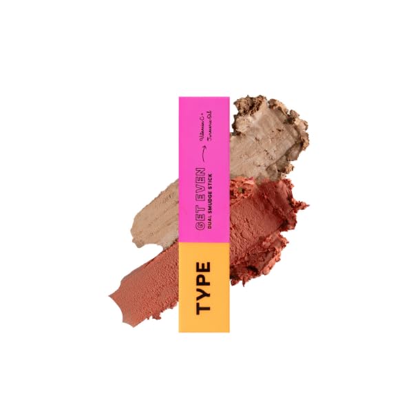 Type Beauty Get Even Dual Smudge Stick: The Ultimate 2In1 Makeup Stick For Dark Spots & Dullness | Blush+ Bronzer (Salmon/Salt