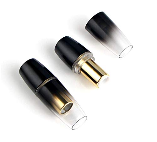 AKOAK Refillable Empty Lipstick Tube,12.1mm Creative and Lovely Handmade DIY Makeup Cosmetics Lip Balm Container,Pack of 2 (Blac