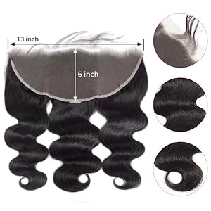 Lace Frontal Closure Body Wave 13x6 Ear to Ear HD Lace Frontal Closure Virgin Human Hair Pre Plucked with Baby Hair 150% Density