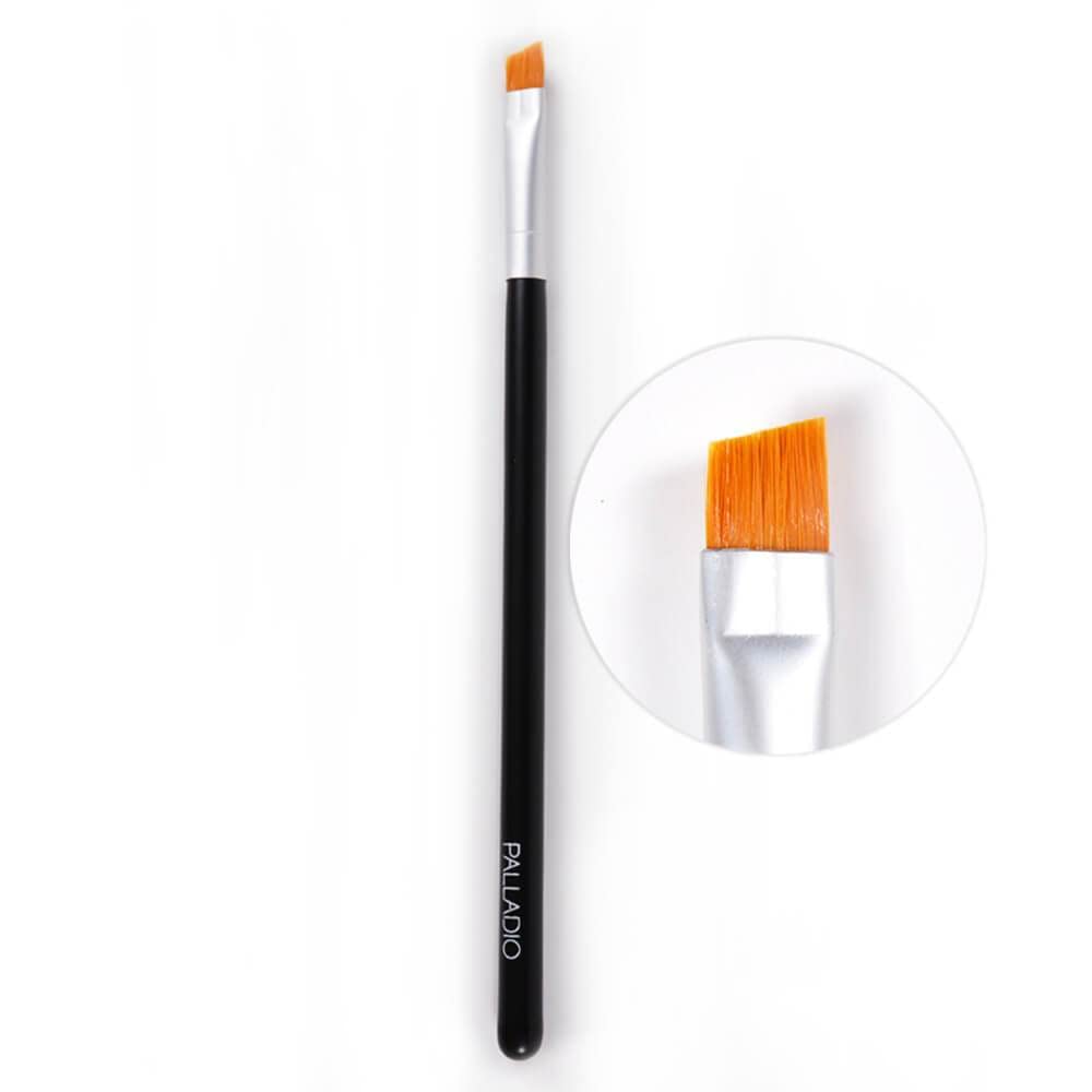 Palladio Angle Liner Brush, Tapered Makeup Brush, Precise Definition, Short, Stiff Brush, Perfect Detail, Flawless Straight Line