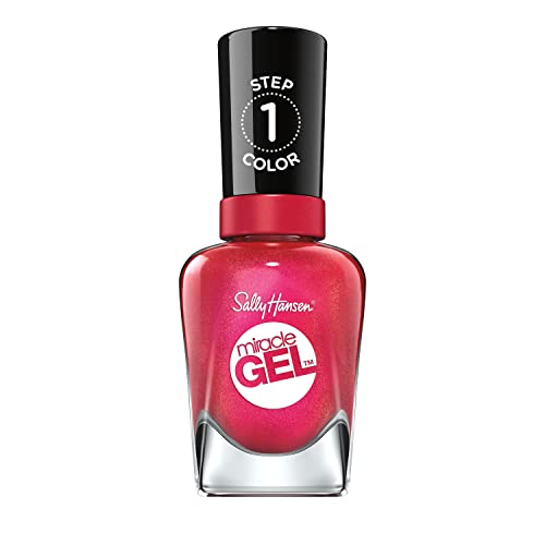 Sally Hansen Miracle Gel Nail Polish, Shade Red-Y, Set, Run! #446