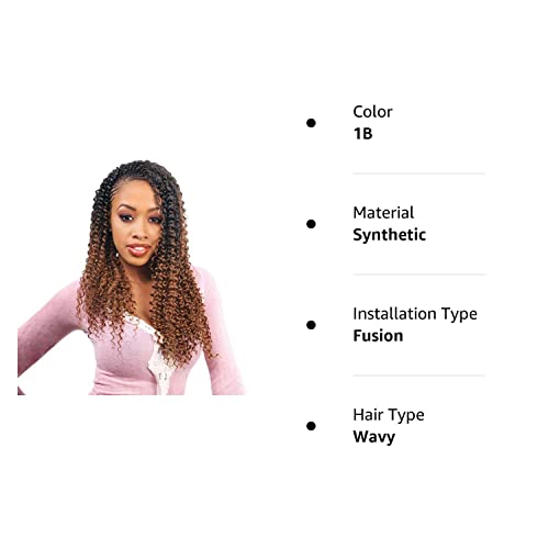 Synthetic Hair Braids Freetress Water Wave Bulk 22'' (4-Pack, 1B)