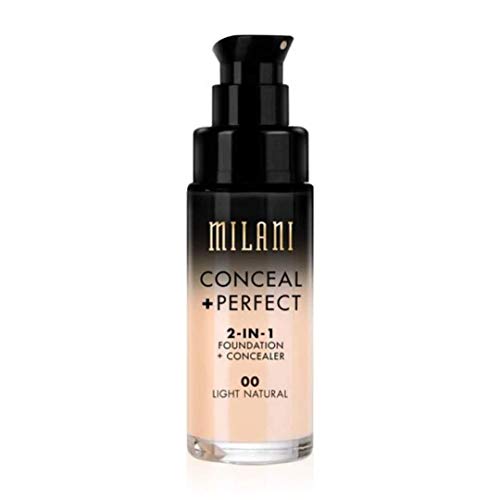 Milani Conceal + Perfect Liquid Foundation - Light Beige, 1 Fl. Oz. Cruelty-Free, Water-Resistant, Oil-Free, Medium-To-Full Cove