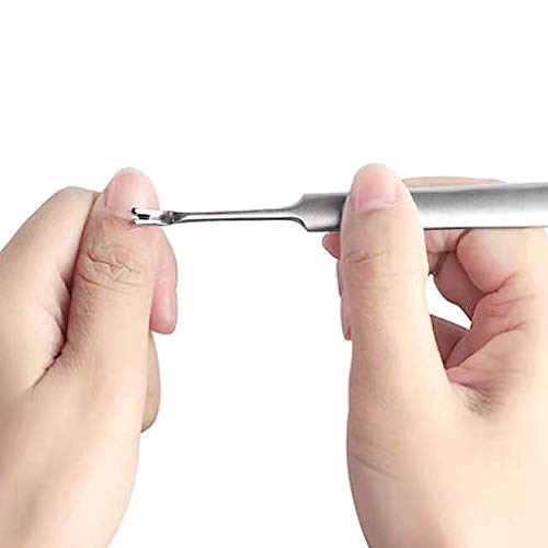 Kddom 2 Pcs Stainless Steel Cuticle Pusher Remover Dead Skin Fork Trimmer Professional Cuticle Trimmer