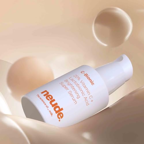 Neude CBionic 20% Vitamin C Serum 30Ml With Lactobionic Acid For Face Brightening & 24Hrs Hydration With Vitamin E Red Algae Ge