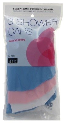 Siris 3 Shower Caps Assorted Colors (2 Pack)