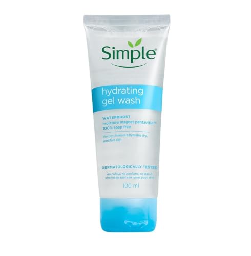 Simple Hydrating Gel Wash| 100% Soap Free | Gentle Hydrating Facewash With Pentavitin & Panthenol | Cleanser For Dry Sensitive S