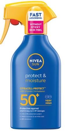NIVEA Sun Protect and Moisture Spray 250ml (8.45floz) Daily Skin Care Lightweight Mist for AllOver Application Gentle For