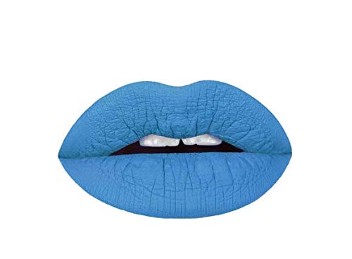 Aromi Azure Blue Matte Liquid Lipstick, Bright Blue Lip Color, Vegan, Cruelty-Free, Long-Lasting, Waterproof Lipstick, Handmade
