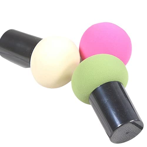 Datnasayad Mushroom Puff With Handle Makeup Sponge For Foundation Mushrooms Head Seal Puffs Beauty Make Up  (Pack Of 3), (Color