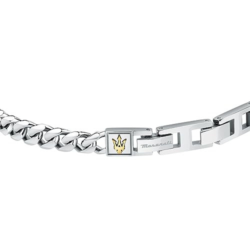 Maserati Men's Bracelet in Steel, IP Yellow Gold, One Size, Model JM422AVD09