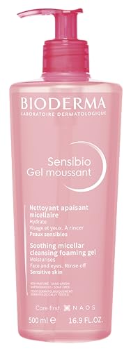 Bioderma Sensibio Foaming Gel Cleansing and Make-Up Removing Refreshing feeling for Sensitive Skin Unscented, 16.7 Fl Oz