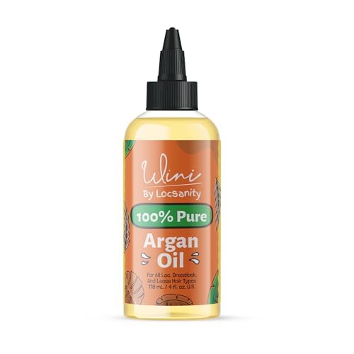 Locsanity Wini Pure 100% Cold Pressed Organic Argan Oil for Hair and Body | NonGMO | 4 fl oz: Moisturizing Oil for Hair Growth,