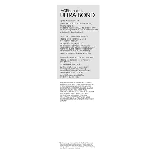 ULTRA BOND Hair Creme Lightener with Bond Building - Lifts up to 9+ Levels - Strengthen, Protect & Nourish, 6 Fl Oz