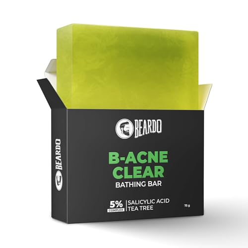 Beardo B- Acne Clear Soap For Men 75G | With Tea Tree And Salicylic Acid | Clean Clear Skin | For Body Acne And Skin Purificatio