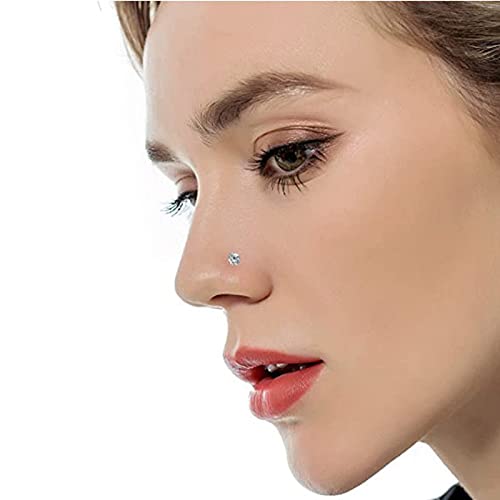 Vitaltyextracts 8pcs Nose Screw Studs Set, Round Diamond, Surgical Steel, Hypoallergenic, Model B08KRM4MNN_CA, Color A