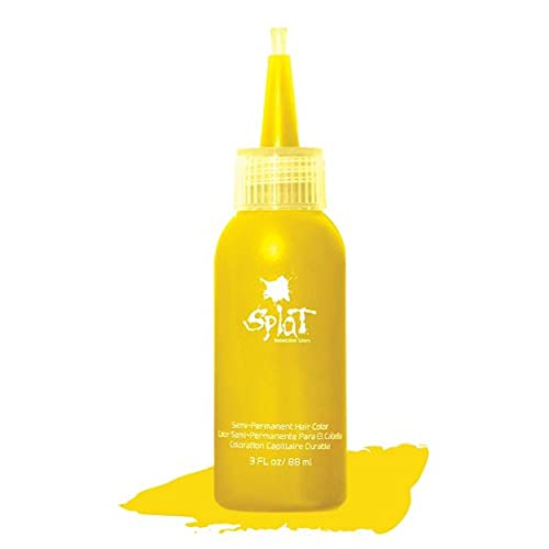 SPLAT - Lemon Drop, Semi-Permanent Hair Color (Yellow) Complete Kit with Bleach & Gloves