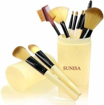 Sunisa Soft Synthetic Bristles Golden Makeup Brushes Set Of 12 With Storage Case  (Pack Of 13)