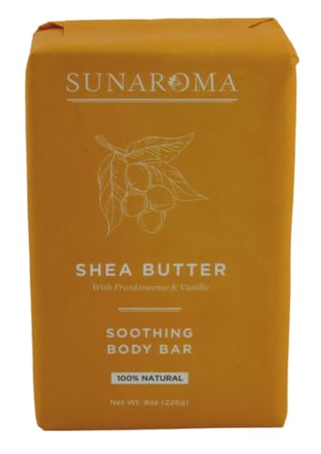 Sunaroma Soap Bar Shea Butter 8 Ounce (Pack Of 2)
