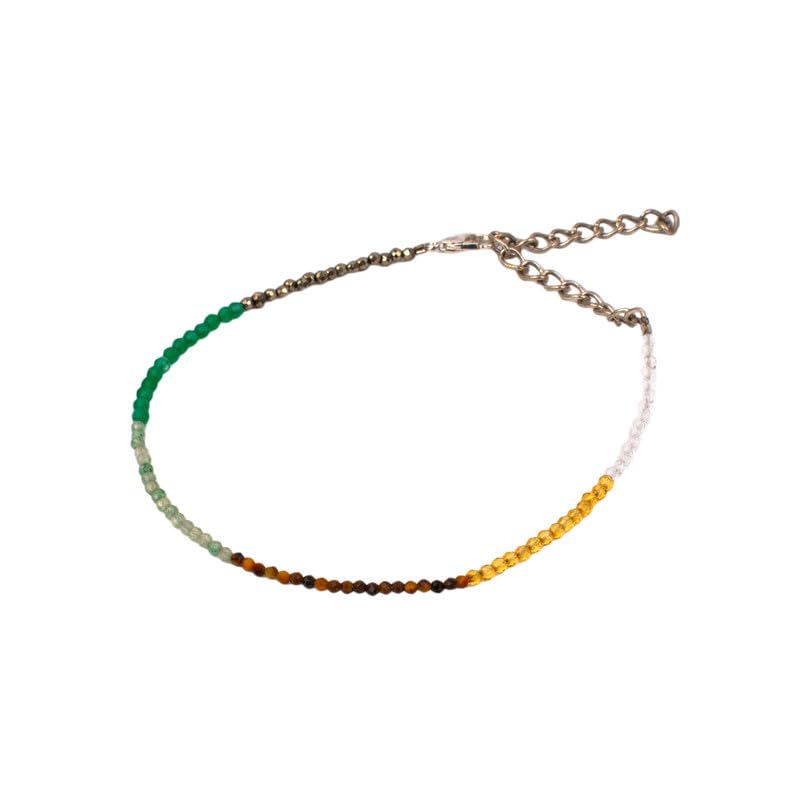 Astrotalk Dhan Yog Anklet | Pyrite, Jade, Tiger Eye, Citrine, Clear Quartz, Green Aventurine Bracelet for Wealth, Prosperity & Growth | Anklet for Women | Jewellery for Women | Gift for Woman