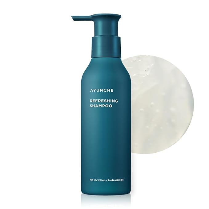 Ayunche Refreshing Shampoo For Oily Scalp, 11.8Oz Purifying & Cool Down | Powerful Cooling & Deep Cleansing | Anti-Dandruff Sham