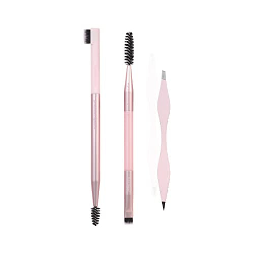 Real Techniques Brow Shaping Set, Spoolie, Brow Brushes, Tweezers, Dual-Ended Eyebrow Tools, For Styling,  Shaping Eyebrows, get