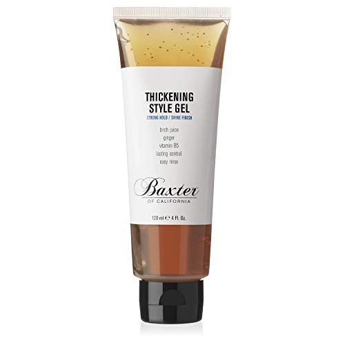 Baxter Of California Thickening Style Gel For Men L | Strong Hold | Shine Finish | Birch Sap And Ginger | 4 Fl Oz.