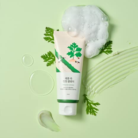 ROUND LAB Mugwort Calming Cleanser | Cleanse and calm simultaneously, Formulated with 4-CICA, Soothing, Low pH, Moisturizing, Cr