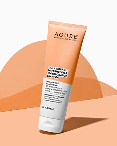 Acure Daily Workout Watermelon Shampoo | 100% Vegan | For Oily, Environmental Stressed, Workout Heavy Hair | Watermelon & Blood