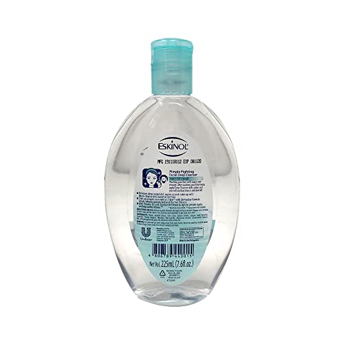 Eskinol Pimple Fighting Facial Deep Cleanser 225mL - 7.65 Fl Oz, Effective Acne Treatment, Deep Cleansing Formula