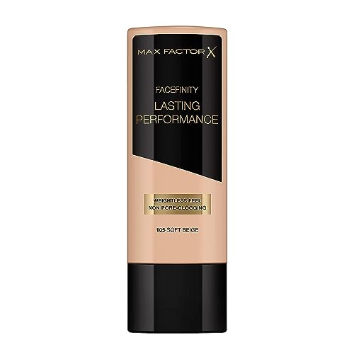 Max Factor Long Lasting Performance Foundation, No105 Soft Beige, 11 Ounce