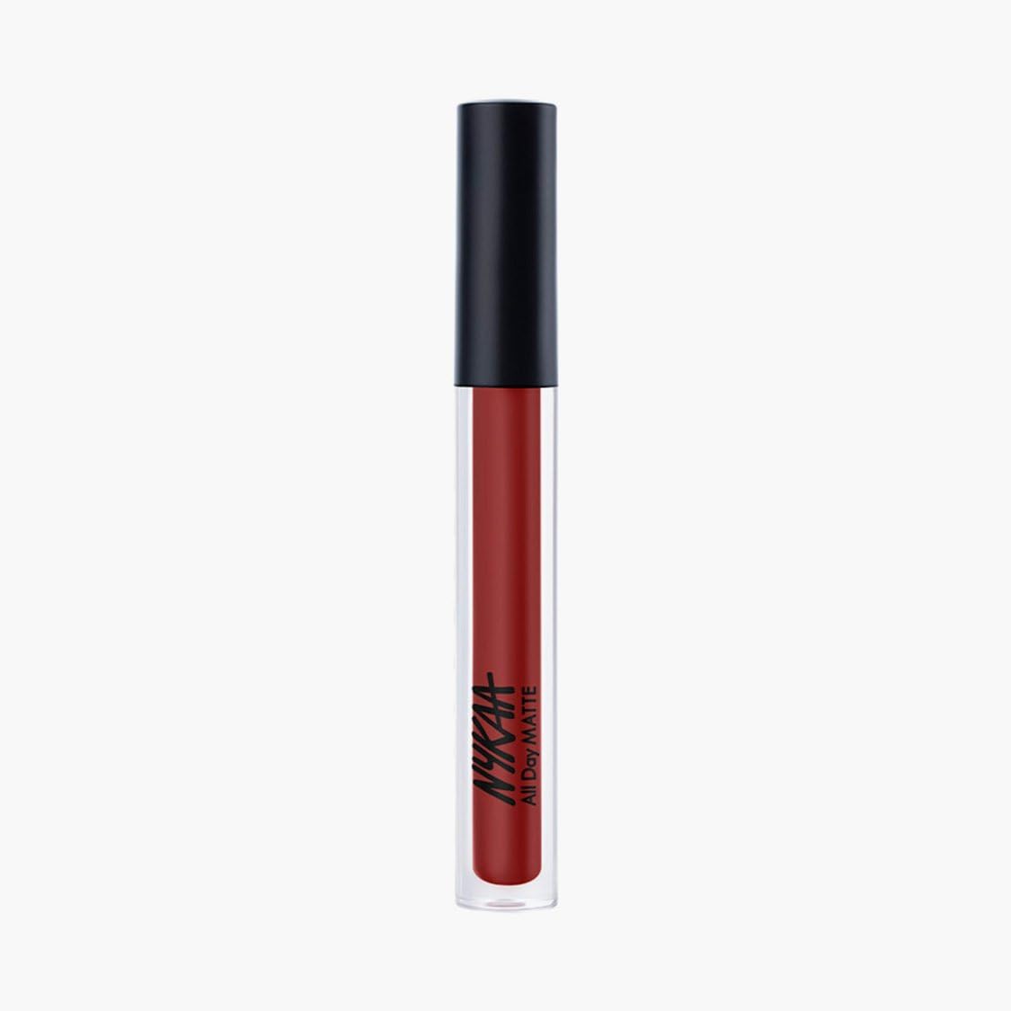 Nykaa All Day Matte Liquid Lipstick, Brick Red Shade, Dance Diva, 12 Hour Long Lasting, Kissproof