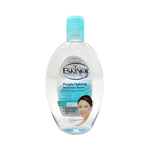 Eskinol Pimple Fighting Facial Deep Cleanser 225mL - 7.65 Fl Oz, Effective Acne Treatment, Deep Cleansing Formula