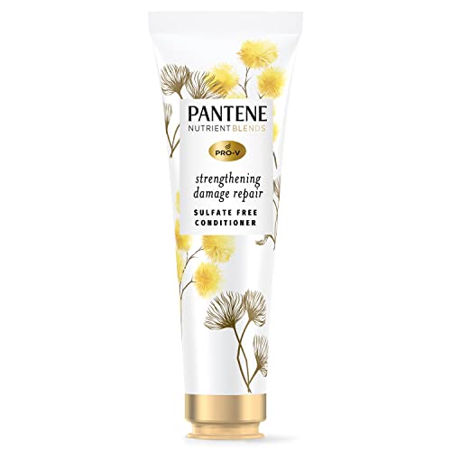 Pantene Sulfate Free Conditioner, Hair Strengthening Anti Frizz Damage Repair With Castor Oil, Safe For Color Treated Hair, Nutr