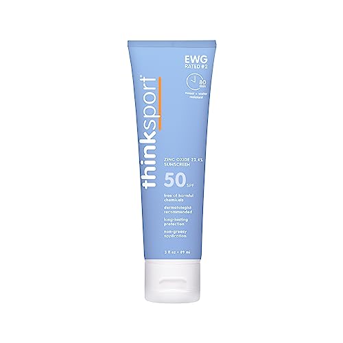 Thinksport Spf 50+ Mineral Sunscreen - Safe, Natural Sunblock For Sports & Active Use - Water Resistant Sun Cream -Uvauvb Sun Pr