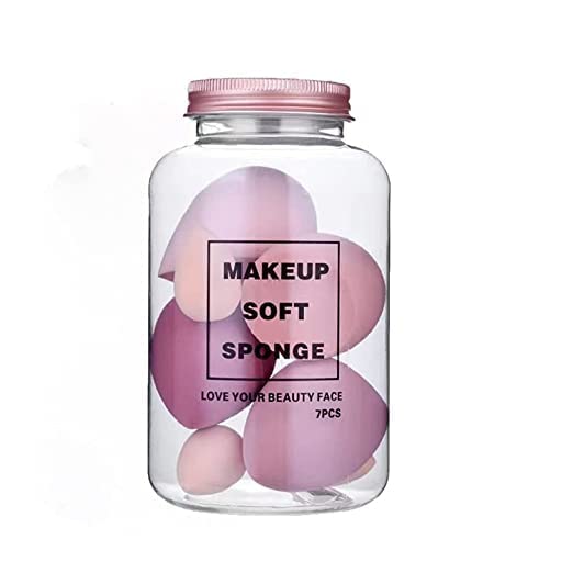 Clubbeauty Makeup Sponge Jar Beauty Blender With Egg Case Soft Sponge For Liquid Foundation|Creams And Powder (Multicolor) Pack 
