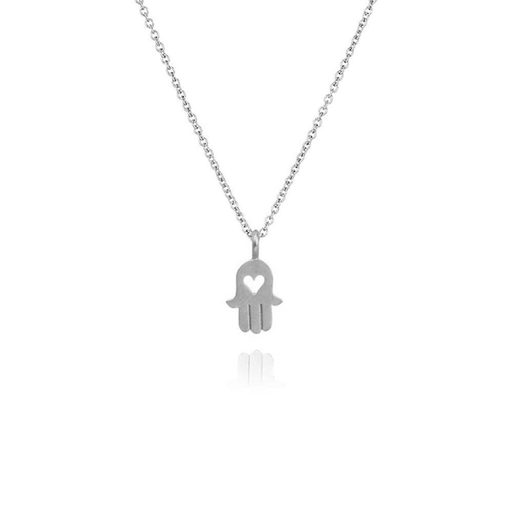 LANG XUAN Friendship Heart Compass Necklace Message Card Key Pendant Good Luck Elephant Pendant Chain Necklace with Gift Card