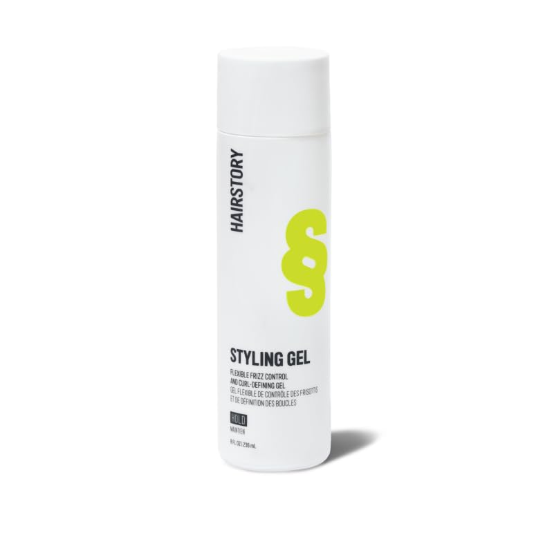 Hairstory Curl Defining Styling Gel for Wavy Curly Coily Hair 8 oz Bottle