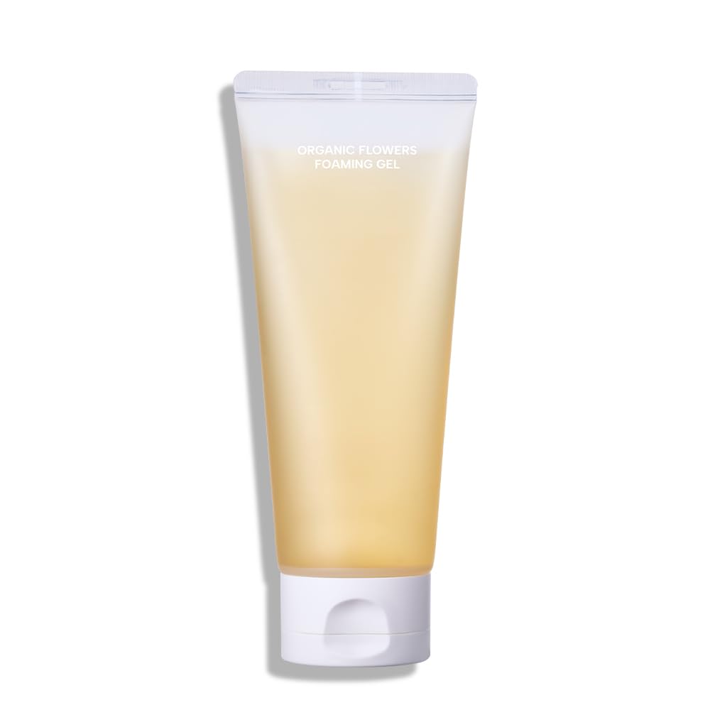 Whamisa Organic Flowers Foaming Gel - A gentle 4.5 pH Deep cleanser for All skin types, Organic, Vegan (150ml/5.0 fl. oz), Korea