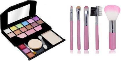 Datnasayad 5 Pcs Makeup Brushes + Mini Makeup Kit (2 Items In The Set)