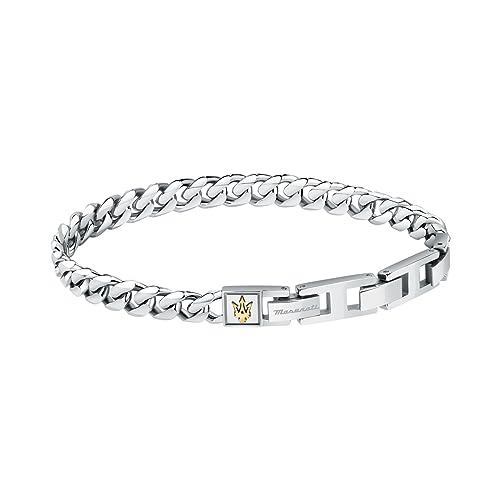 Maserati Men's Bracelet in Steel, IP Yellow Gold, One Size, Model JM422AVD09