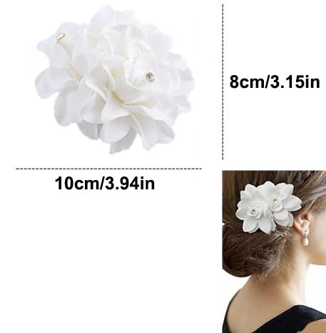 AKOAK Hair Clip, New Beauty Women's Bridal Wedding Rhinestone Orchid Hair Clip Barrette, Women Accessories (1Pcs, White)