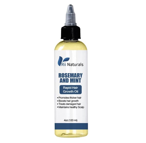 Rii Naturals Rosemary and Mint Oil for Hair Growth, Rosemary Oil for Hair Growth, Promotes Thicker Hair, Boosts Growth, Treats D