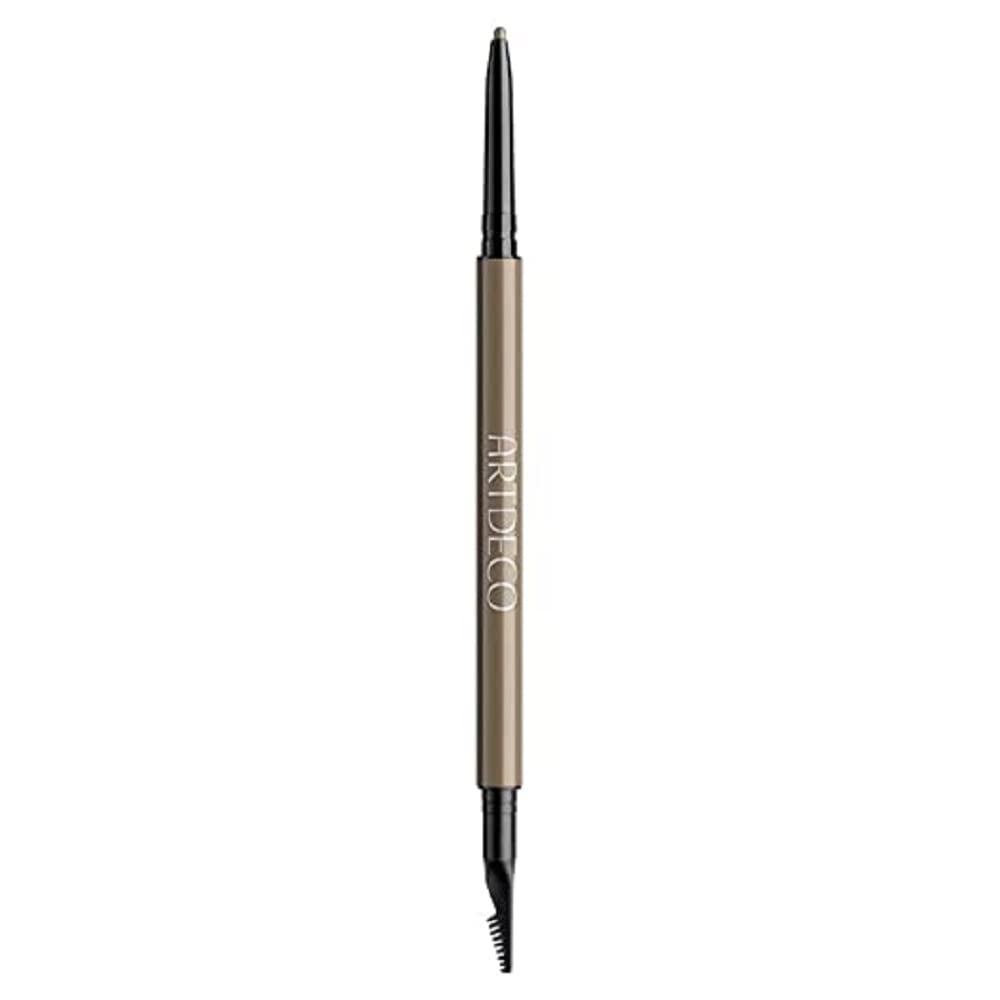 Artdeco Ultra Fine Brow Liner - Ash Brown - Thin Twist-Out Tip Creates Ultra-Fine Lines - Integrated Grooming Brush - Smudge-Pro