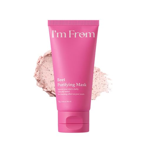 Im From Beet Purifying Mask, Korean WashOff Clay Mask with Beet Root Powder for Pore Care, Exfoliate & Moisture Balance 2.37 fl
