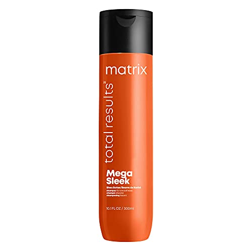 Matrix Total Results Mega Sleek Shampoo, Controls Frizz & Smooths Hair, With Shea Butter, For Unruly Hair, 10.1 Fl Oz