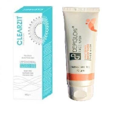 Combo Of Depiglow Face Wash For Skin Brightening & Clearzit Face Wash For Oily & Acne Prone Skin For Women & Men