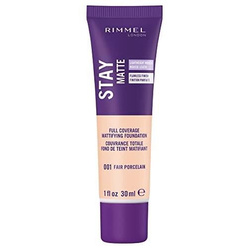 Rimmel Stay Matte Foundation, Fair Porcelain, 1 Fl Oz, 1 Count
