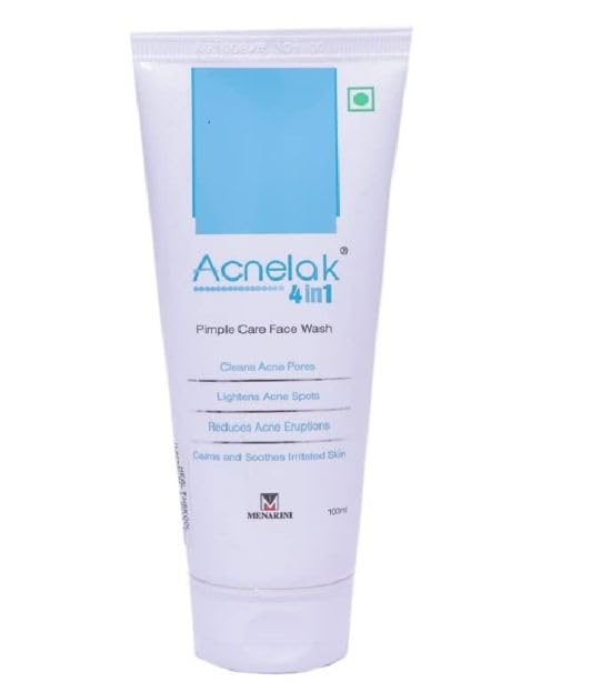 Acnelak 4In1 Pimple Care Face Wash, Spot Lightening & Pore Clarifying Formula, 100Ml